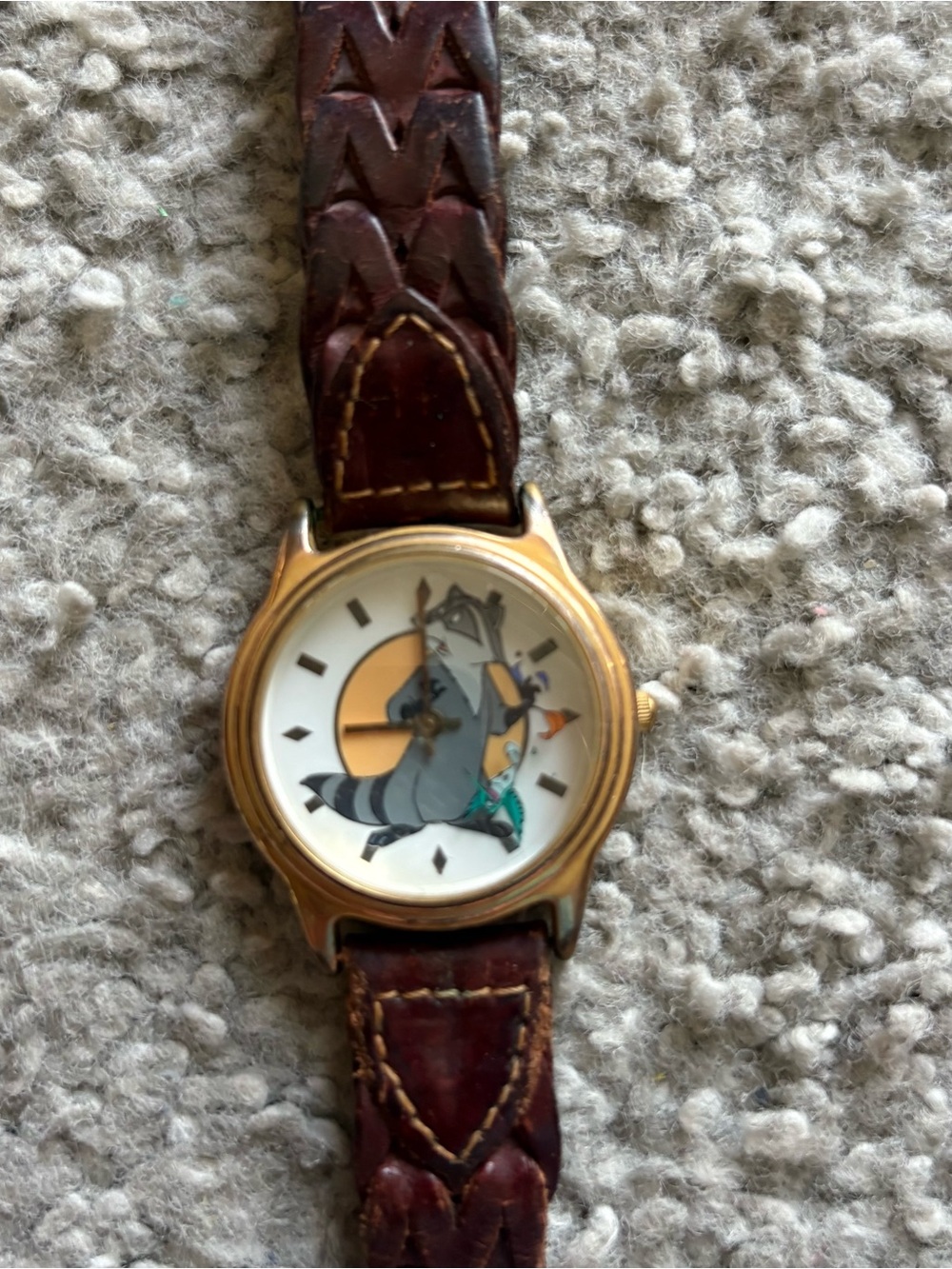 POCAHONTAS, Disney Store "Meeko & Flint" 3D RARE Watch Needs Battery Vintage 90s